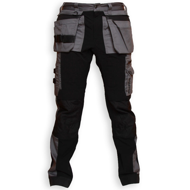 WORTEX W930 stretch-työhousut riipputaskuilla harmaa
