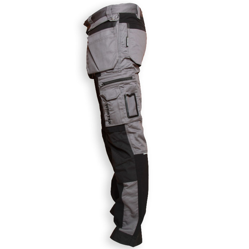 WORTEX W930 stretch-työhousut riipputaskuilla harmaa - Kuva 2