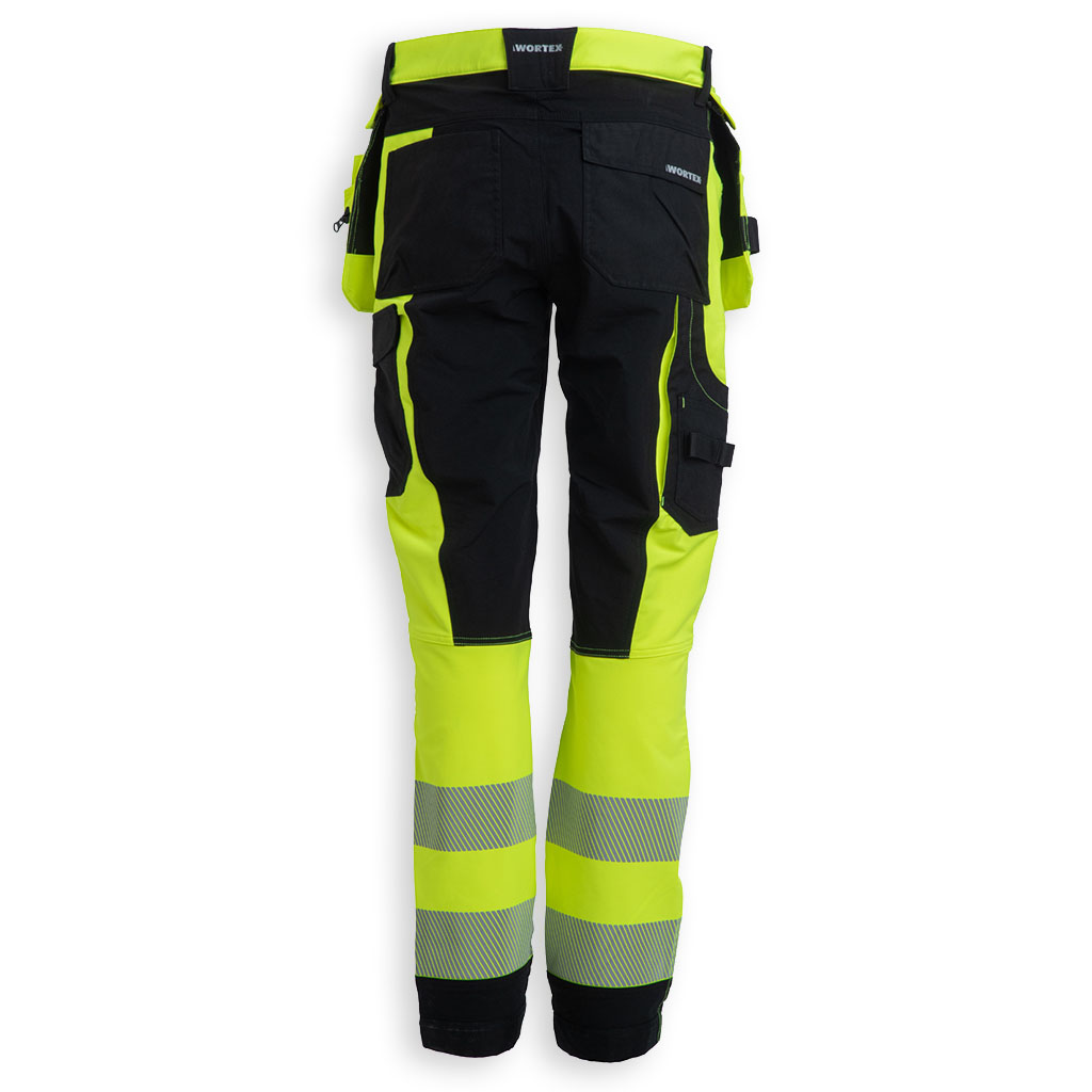 WORTEX W935 huomioväriset stretch-vyöhousut riipputaskuilla - Kuva 4