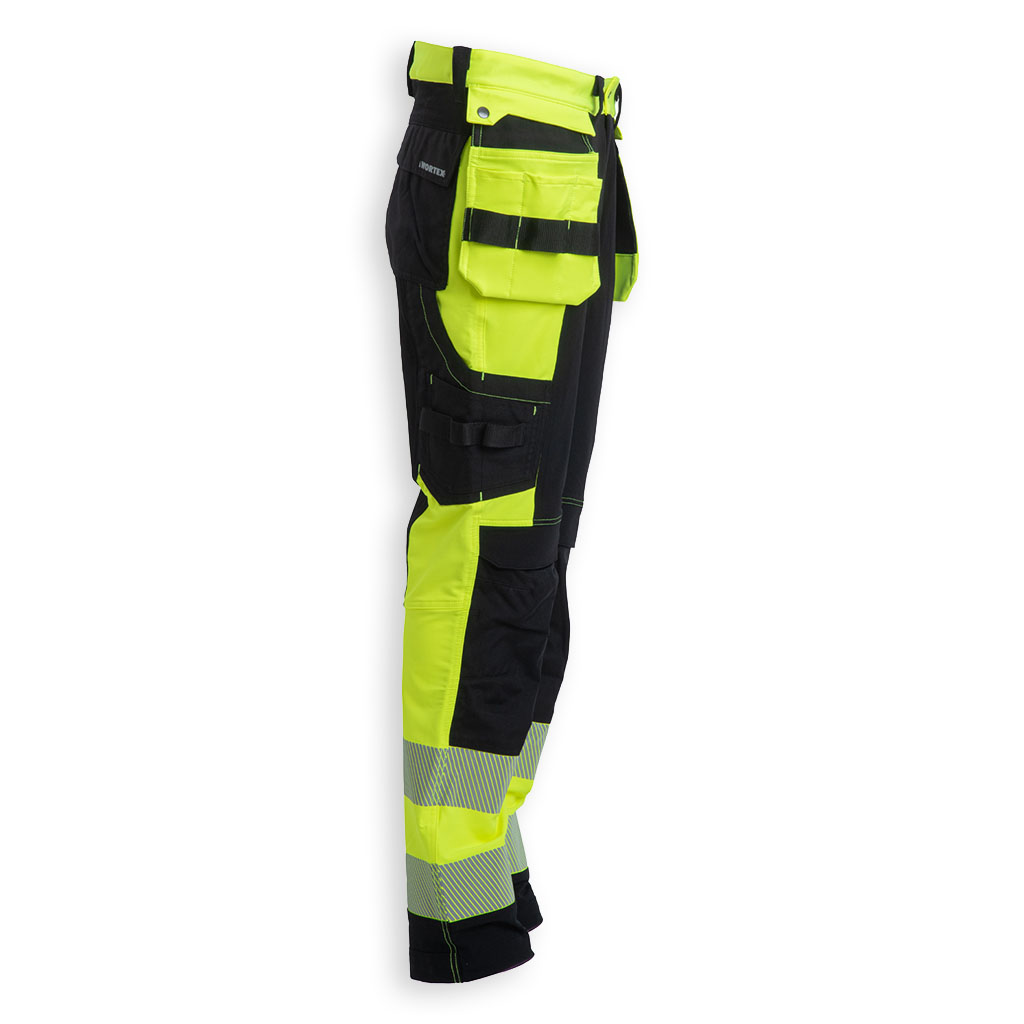WORTEX W935 huomioväriset stretch-vyöhousut riipputaskuilla - Kuva 3